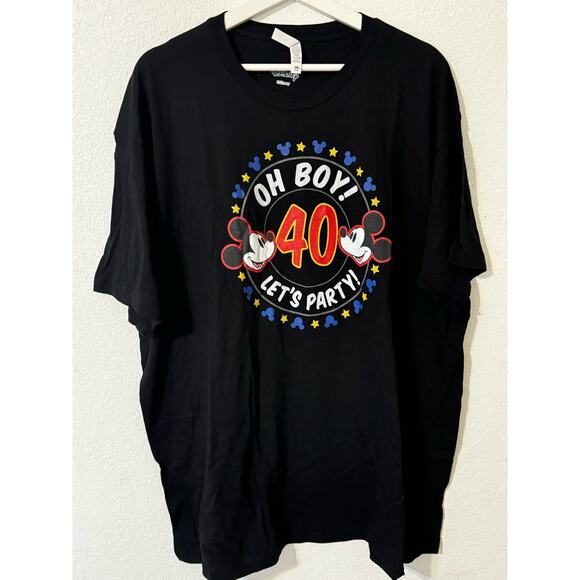 Disney Men's‎ Tshirt 40th Birthday Boy XXL Black - Picture 1 of 8